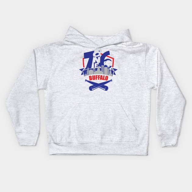 716 Buffalo Baseball color Kids Hoodie by AssortedRealitee